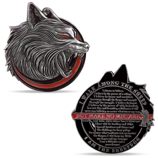 Niestandardowa moneta policyjna Challenge cienka niebieska linia prezent wojskowy