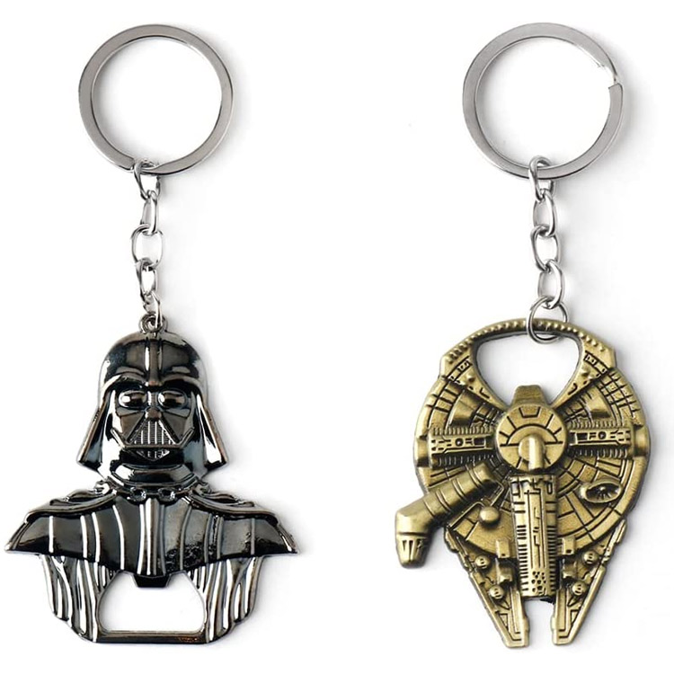 Cusotm Metal Silver Star Wars Millennium Falcon Brelok Bad Partia Hunter Helmet Key Ring