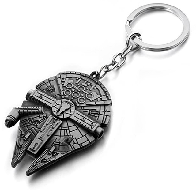Cusotm Metal Silver Star Wars Millennium Falcon Brelok Bad Partia Hunter Helmet Key Ring